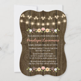 Invitación La cadena Rubor de luces cayó en la ducha de novia