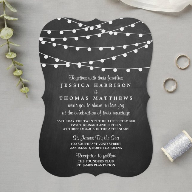 Invitación La Cadena Se Ilumina En La Colección Boda Chalkboa (Subido por el creador)
