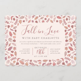 Invitación La caída del rosa de Rubor en el sorbo de Baby