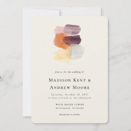 Invitación La caída elegante deja al Boda de arte moderno de 