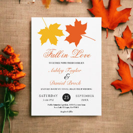 Invitación La caída elegante deja al Boda floral del otoño de