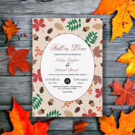 Invitación La caída elegante en el amor deja al Boda floral d