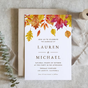 Invitación La caída rusa deja al Boda de otoño de Garland