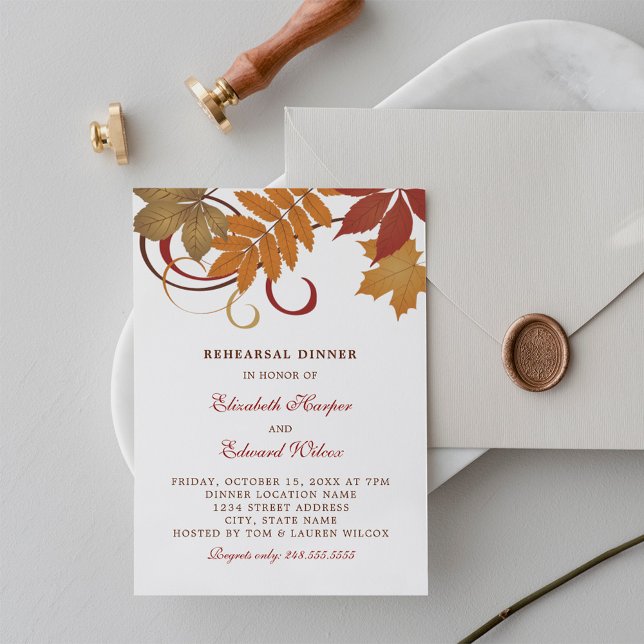 Invitación La caída rusa deja al Boda ensayar la cena (Subido por el creador)