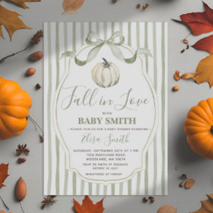 Invitación La calabaza blanca y sabia caen enamoradas Baby Sh