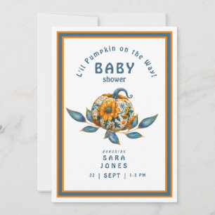 Invitación La calabaza de L'il en el camino del otoño en Baby