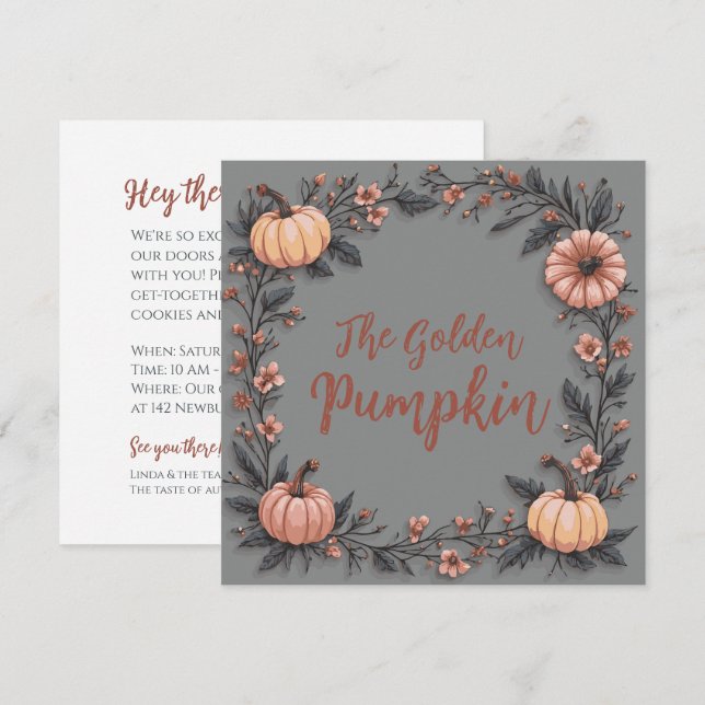 Invitación La Calabaza Dorada (Anverso / Reverso)