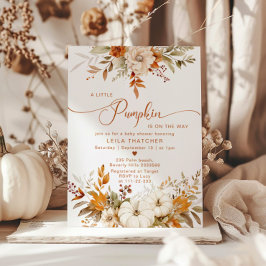 Invitación La calabaza está en camino a la ducha de bebé