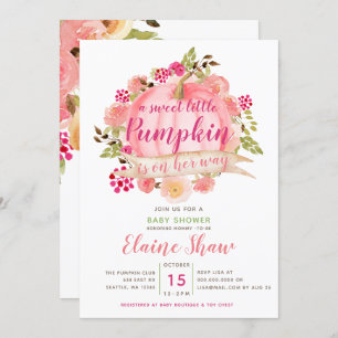 Invitación la calabaza está en camino de la ducha de bebé