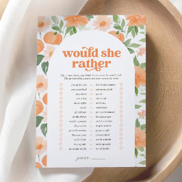 Invitación La Calabaza Floral Baby Shower Prefiere Jugar