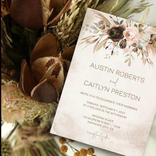 Invitación La calabaza floral de Boho cae en el amor Boda