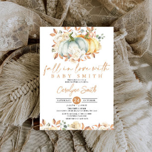 Invitación La calabaza floral de otoño se enamora Baby Shower