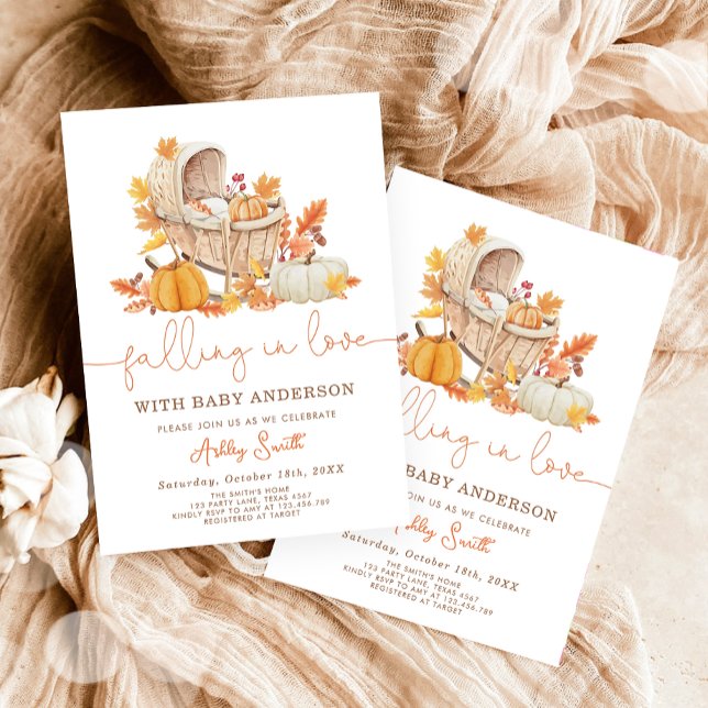 Invitación La calabaza invitada de Baby Shower se enamora en  (Subido por el creador)