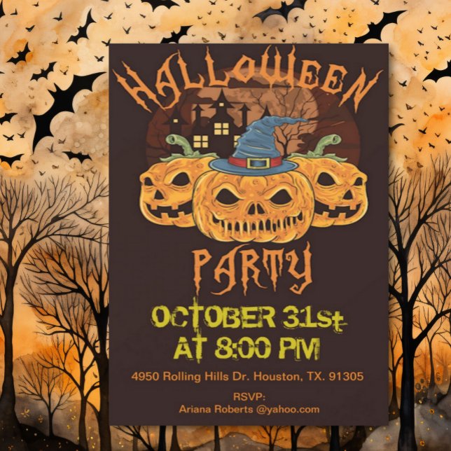 Invitación La Calabaza Malvada para Adultos enfrenta la fiest (Subido por el creador)