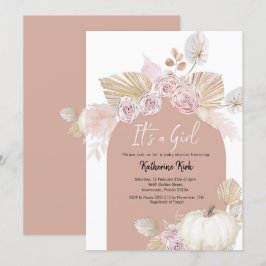 Invitación La calabaza moderna de Boho Arch es un Baby Shower