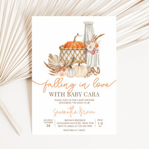 Invitación La calabaza otoñal se enamora Baby Shower