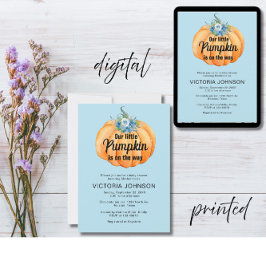 Invitación La calabaza pequeña está en camino a Baby Shower