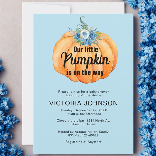 Invitación La calabaza pequeña está en camino a Baby Shower (Subido por el creador)