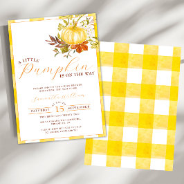 Invitación La calabaza pequeña está en camino de Acción de Gr