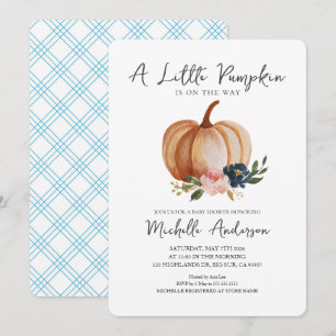 Invitación La Calabaza Pequeña Está En Camino De Baby Shower