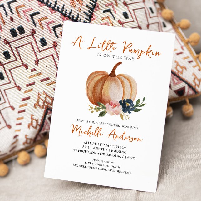 Invitación La Calabaza Pequeña Está En Camino De Baby Shower (Subido por el creador)