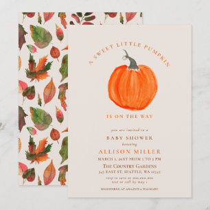 Invitación la calabaza pequeña está en camino de caer la duch