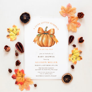 Invitación la calabaza pequeña está en camino de caer la duch