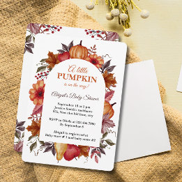 Invitación La Calabaza Pequeña Está En Camino De La Ducha De