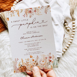 Invitación La calabaza pequeña está en el camino a la Baby Sh