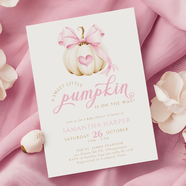 Invitación La calabaza pequeña está en el camino del Baby Sho (Subido por el creador)