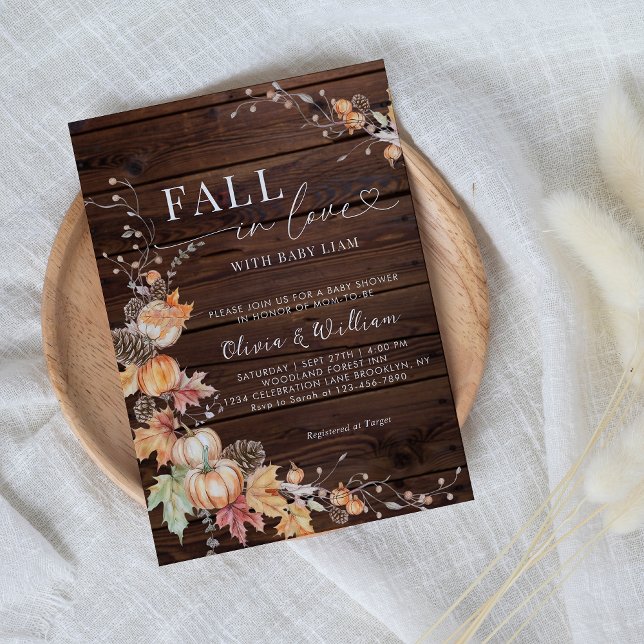 Invitación La Calabaza Rusa de Madera se enamora Baby Shower (Subido por el creador)