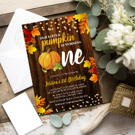 Invitación La Calabaza Rustica Purpurina Cae Neutra Primer Cu