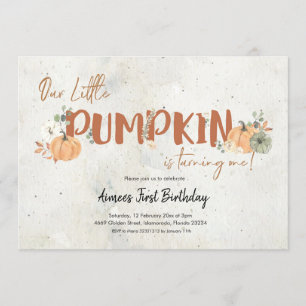Invitación La calabaza se vuelve un cumpleaños Chica