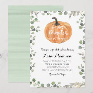 Invitación La calabaza verde está en camino a la caída Baby S