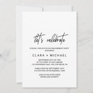 Invitación La caligrafía caprichosa celebremos