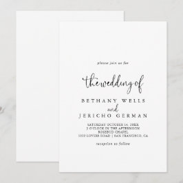 Invitación La caligrafía elegante Boda de guión de