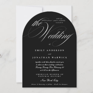 Invitación La caligrafía elegante premium de Onyx El arco Bod