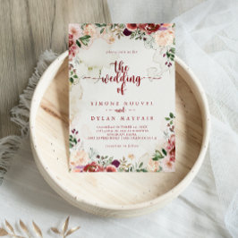 Invitación La caligrafía floral de verano rústica Boda de