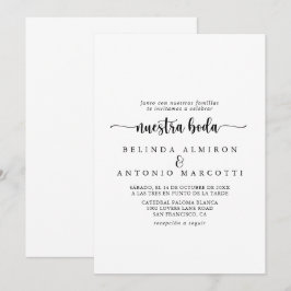 Invitación La caligrafía minimalista Nuestra Boda Boda