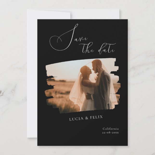 Invitación La caligrafía moderna de la foto negra salva la fe (Anverso)