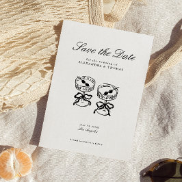 Invitación La caligrafía moderna en blanco y negro salva la f