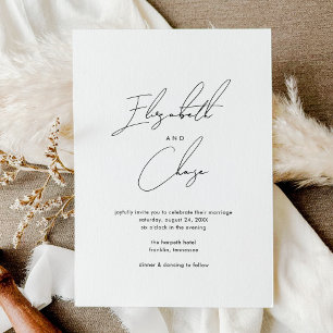 Invitación La caligrafía moderna nombra a un Boda elegante