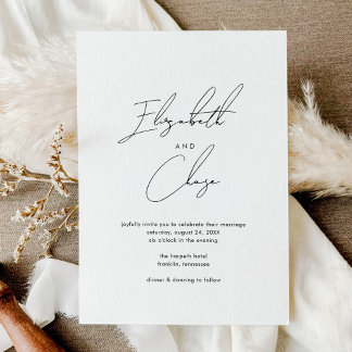 Invitación La caligrafía moderna nombra a un Boda elegante