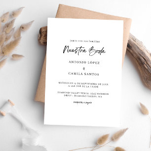 Invitación La caligrafía moderna Nuestra Boda Boda española
