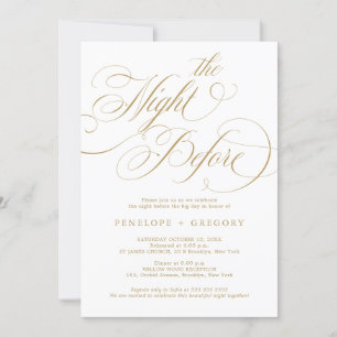Invitación La caligrafía moderna oro eterno la noche anterior