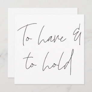 Invitación La caligrafía moderna promete tener y mantener al 