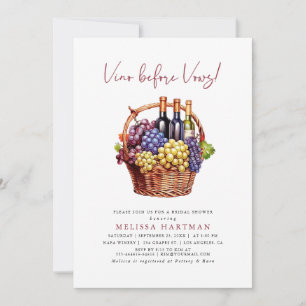 Invitación La caligrafía moderna Vino antes de la ducha nupci