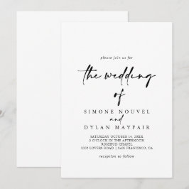 Invitación La caligrafía moderna y elegante boda de 
