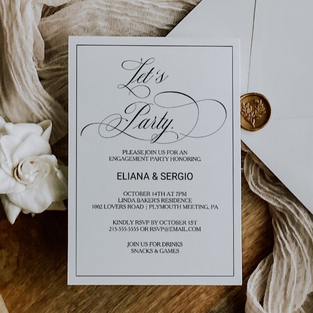 Invitación La caligrafía moderna y la sencillez, Fiesta (Subido por el creador)