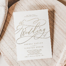 La Caligrafía Romántica Del Oro Florece El Boda De